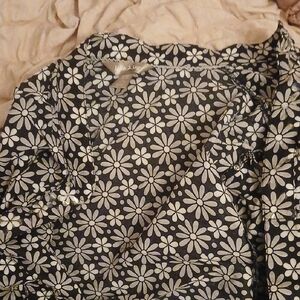 White Stag Black and Cream Floral Top